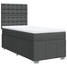 Pat box spring cu saltea, gri închis, 90x200 cm, textil - WALTI WALTI