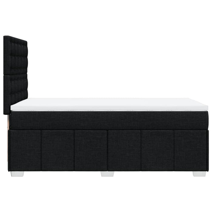 Pat box spring cu saltea, negru, 90x200 cm, textil - WALTI WALTI