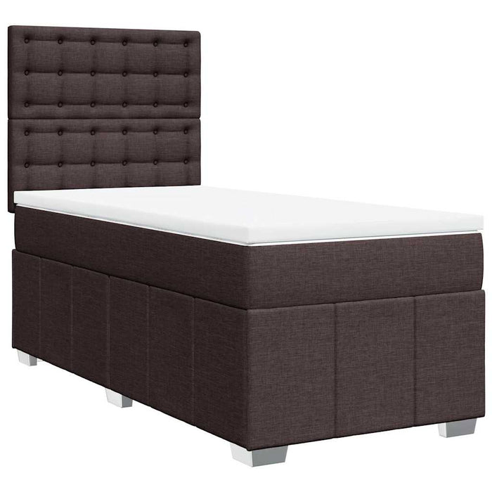 Pat box spring cu saltea, maro închis, 90x200 cm, textil - WALTI WALTI