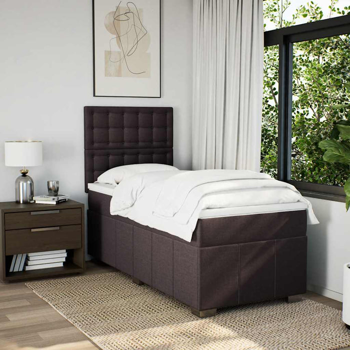 Pat box spring cu saltea, maro închis, 90x200 cm, textil - WALTI WALTI