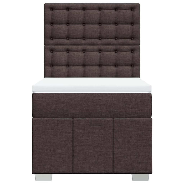 Pat box spring cu saltea, maro închis, 90x200 cm, textil - WALTI WALTI