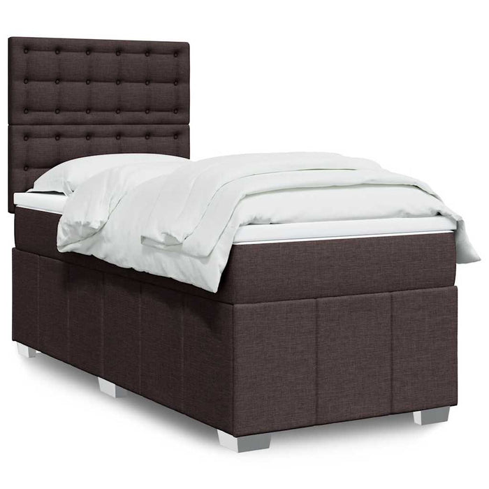 Pat box spring cu saltea, maro închis, 90x200 cm, textil - WALTI WALTI
