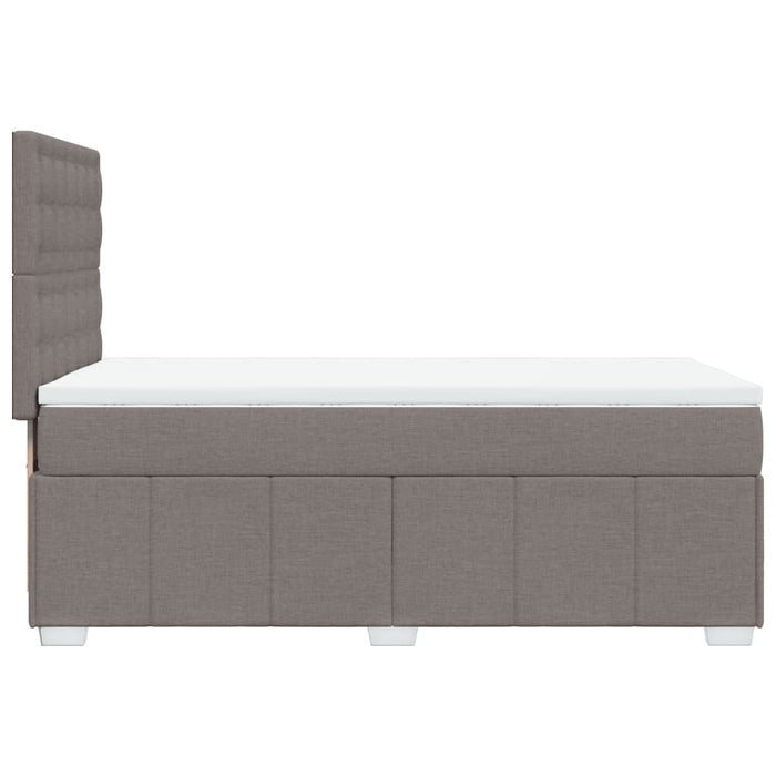 Pat box spring cu saltea, gri taupe, 90x200 cm, textil - WALTI WALTI