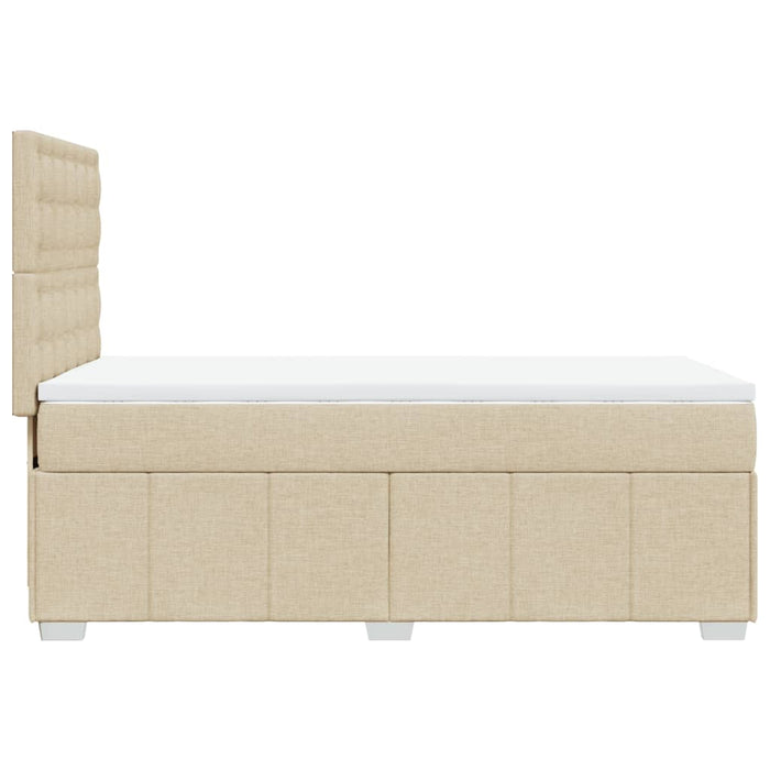 Pat box spring cu saltea, crem, 90x200 cm, textil - WALTI WALTI