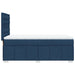 Pat box spring cu saltea, albastru, 90x200 cm, textil - WALTI WALTI