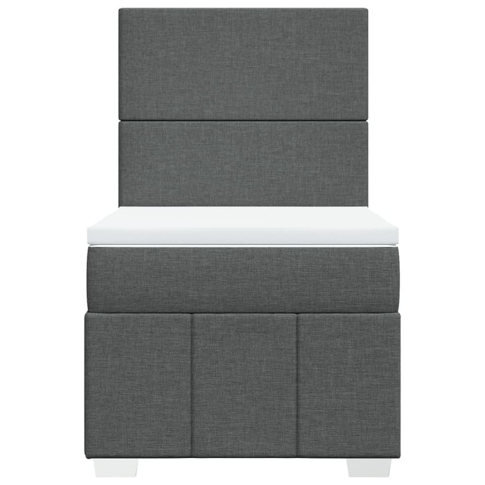 Pat box spring cu saltea, gri închis, 100x200 cm, textil - WALTI WALTI
