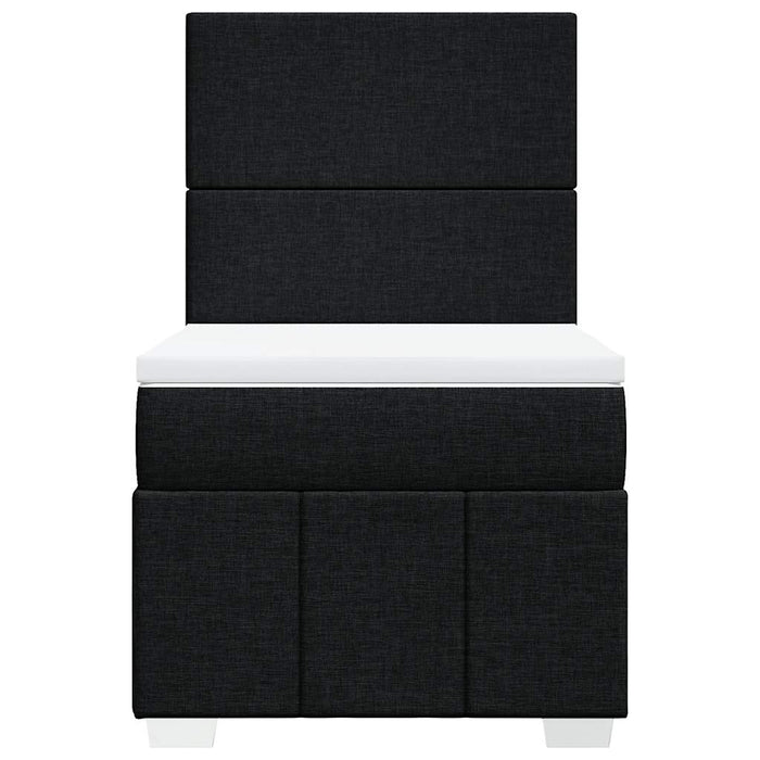 Pat box spring cu saltea, negru, 100x200 cm, textil - WALTI WALTI