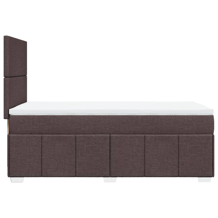 Pat box spring cu saltea, maro închis, 100x200 cm, textil WALTI