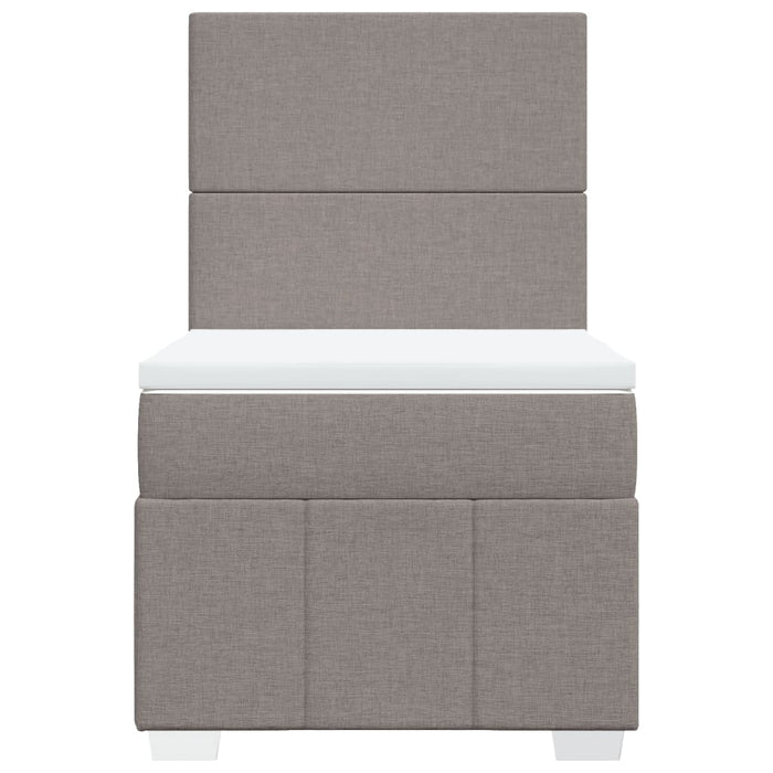 Pat box spring cu saltea, gri taupe, 100x200 cm, textil - WALTI WALTI