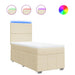 Pat box spring cu saltea, crem, 100x200 cm, textil - WALTI WALTI