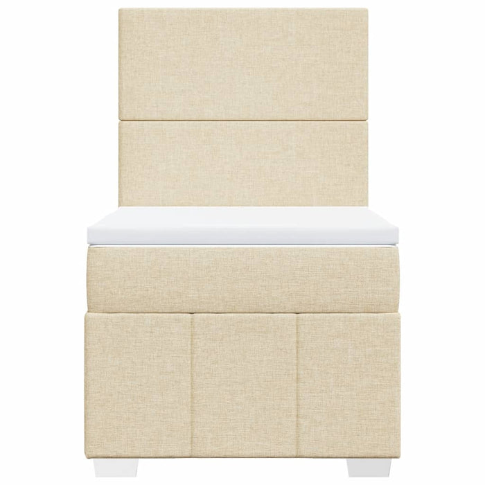 Pat box spring cu saltea, crem, 100x200 cm, textil - WALTI WALTI