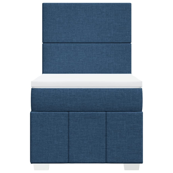 Pat box spring cu saltea, albastru, 100x200 cm, textil - WALTI WALTI