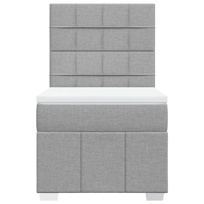 Pat box spring cu saltea, gri deschis, 100x200 cm, textil - WALTI WALTI