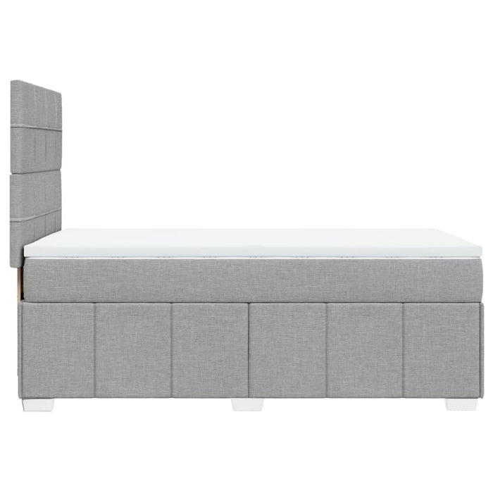 Pat box spring cu saltea, gri deschis, 100x200 cm, textil - WALTI WALTI