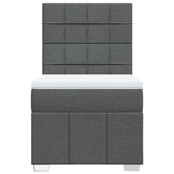 Pat box spring cu saltea, gri închis, 100x200 cm, textil - WALTI WALTI