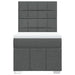 Pat box spring cu saltea, gri închis, 100x200 cm, textil - WALTI WALTI