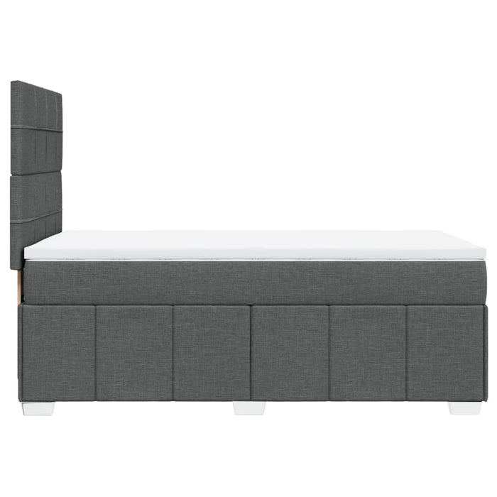 Pat box spring cu saltea, gri închis, 100x200 cm, textil - WALTI WALTI