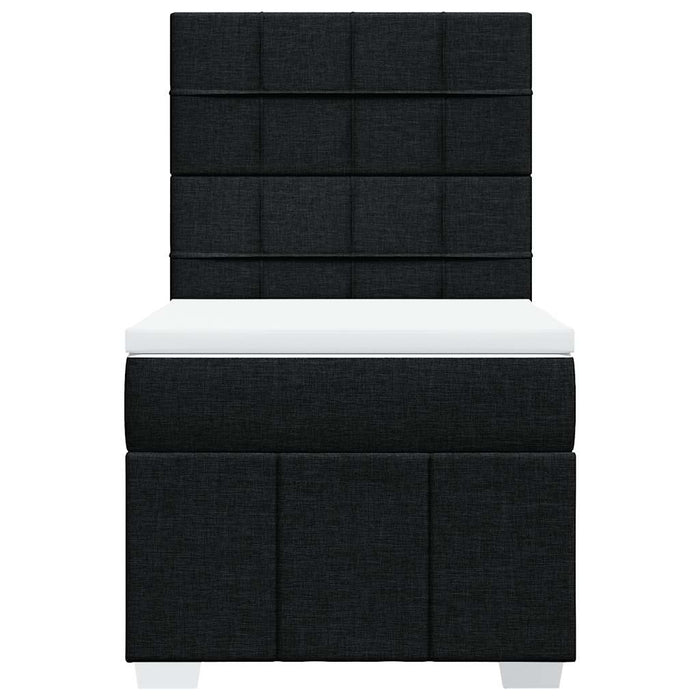 Pat box spring cu saltea, negru, 100x200 cm, textil - WALTI WALTI
