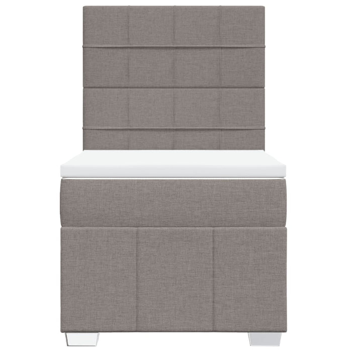 Pat box spring cu saltea, gri taupe, 100x200 cm, textil - WALTI WALTI