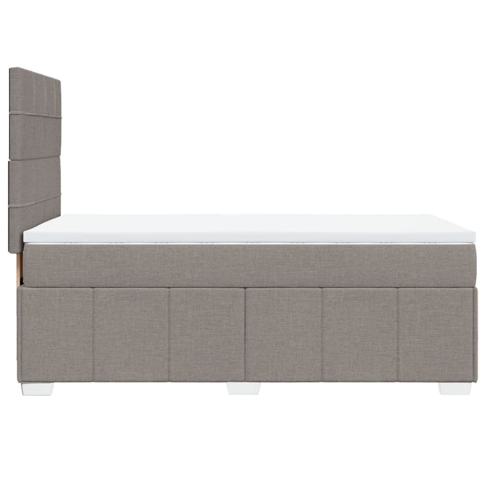 Pat box spring cu saltea, gri taupe, 100x200 cm, textil - WALTI WALTI