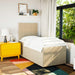 Pat box spring cu saltea, crem, 100x200 cm, textil - WALTI WALTI