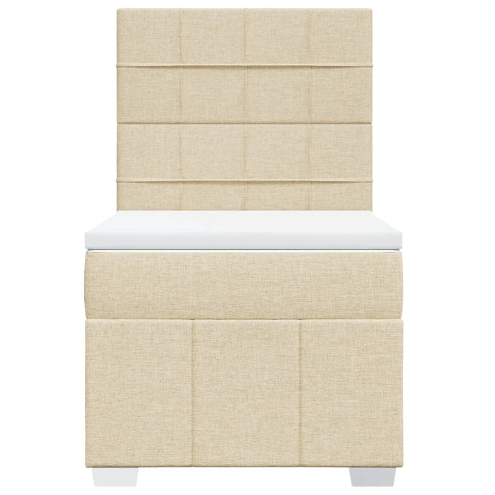 Pat box spring cu saltea, crem, 100x200 cm, textil - WALTI WALTI