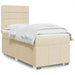Pat box spring cu saltea, crem, 100x200 cm, textil - WALTI WALTI