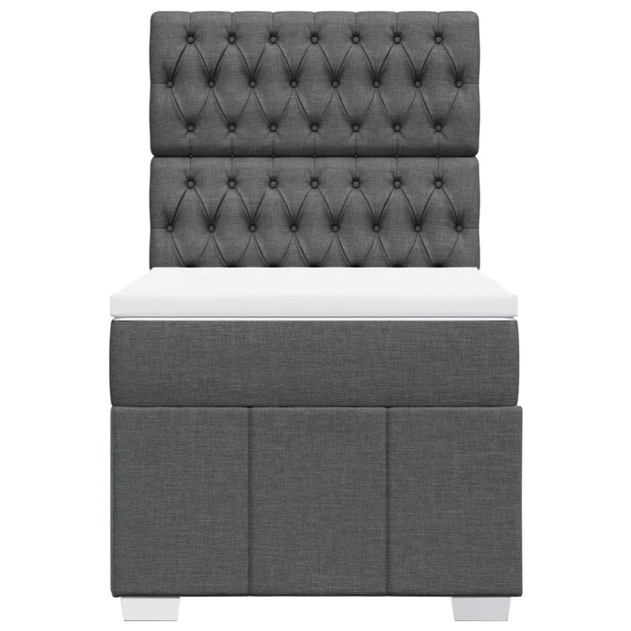 Pat box spring cu saltea, gri închis, 100x200 cm, textil - WALTI WALTI
