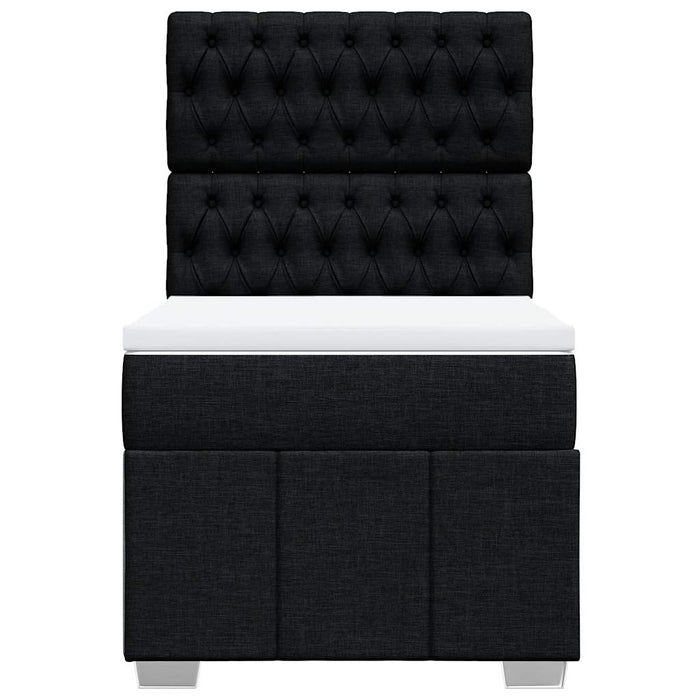 Pat box spring cu saltea, negru, 100x200 cm, textil - WALTI WALTI