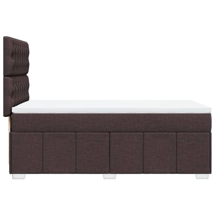Pat box spring cu saltea, maro închis, 100x200 cm, textil WALTI