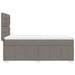 Pat box spring cu saltea, gri taupe, 100x200 cm, textil - WALTI WALTI