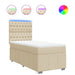 Pat box spring cu saltea, crem, 100x200 cm, textil - WALTI WALTI