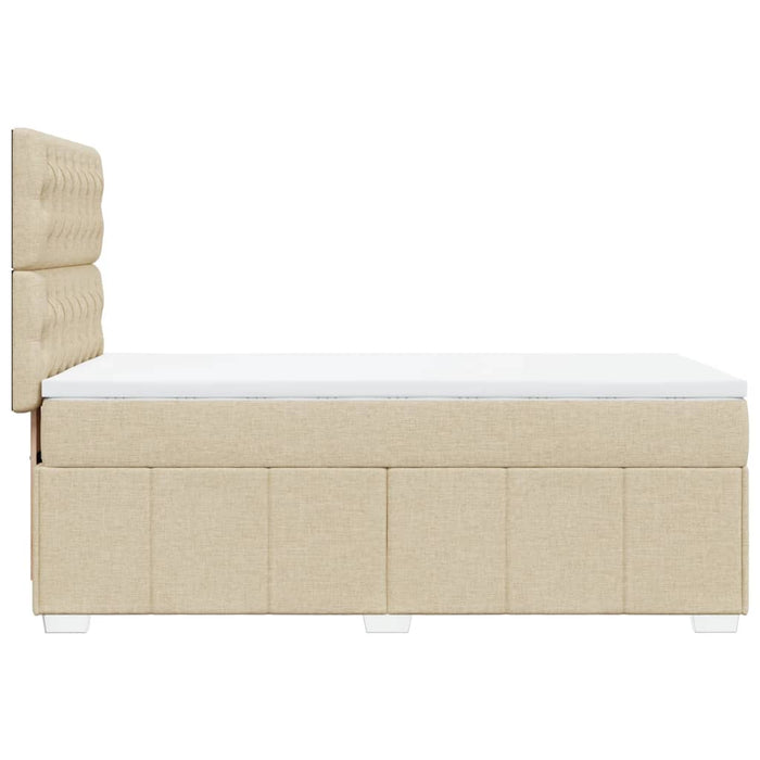 Pat box spring cu saltea, crem, 100x200 cm, textil - WALTI WALTI