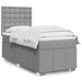 Pat box spring cu saltea, gri deschis, 100x200 cm, textil - WALTI WALTI