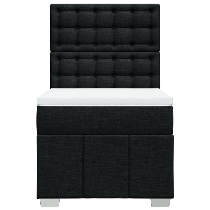 Pat box spring cu saltea, negru, 100x200 cm, textil - WALTI WALTI