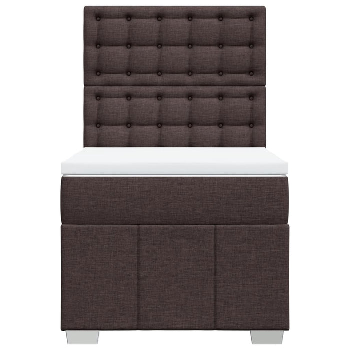 Pat box spring cu saltea, maro închis, 100x200 cm, textil - WALTI WALTI