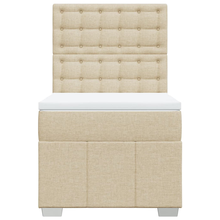 Pat box spring cu saltea, crem, 100x200 cm, textil - WALTI WALTI
