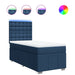 Pat box spring cu saltea, albastru, 100x200 cm, textil - WALTI WALTI