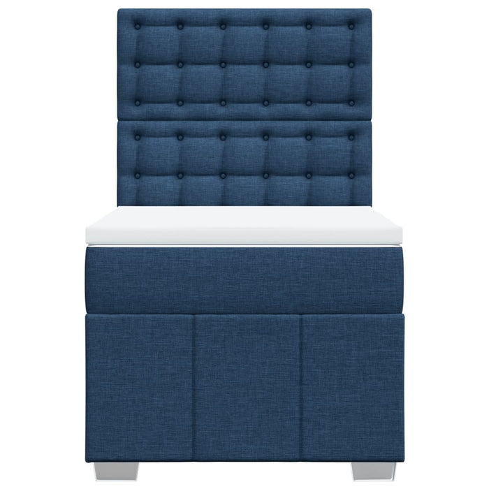 Pat box spring cu saltea, albastru, 100x200 cm, textil - WALTI WALTI