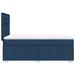 Pat box spring cu saltea, albastru, 100x200 cm, textil - WALTI WALTI