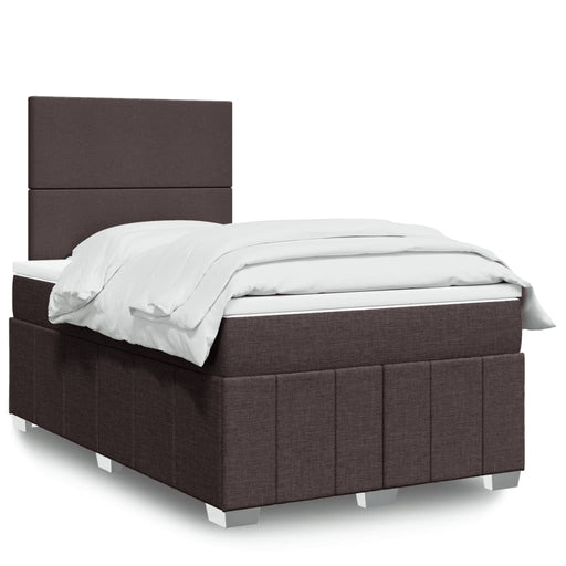 Pat box spring cu saltea, maro închis, 120x190 cm, textil - WALTI WALTI