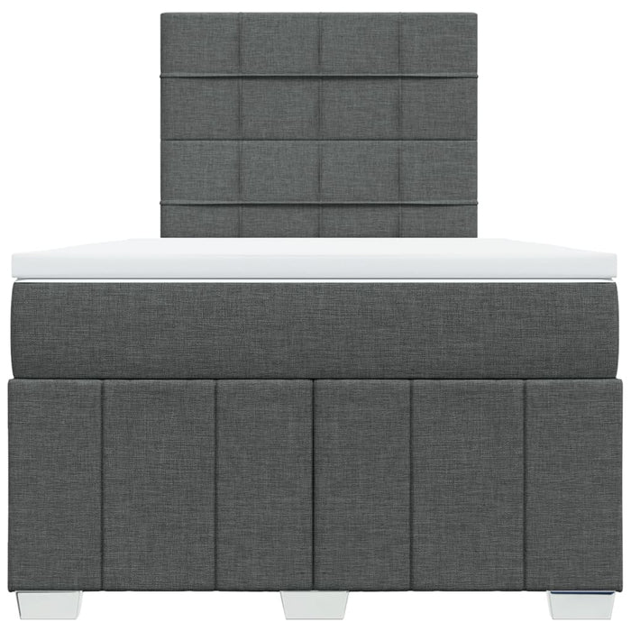 Pat box spring cu saltea, gri închis, 120x190 cm, textil WALTI