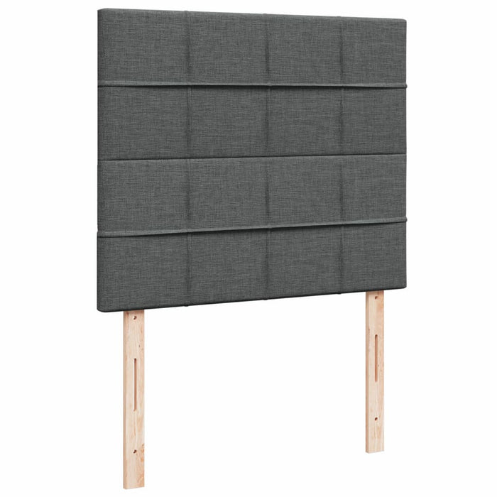 Pat box spring cu saltea, gri închis, 120x190 cm, textil WALTI