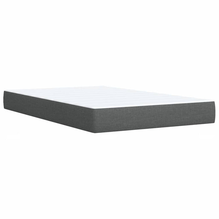 Pat box spring cu saltea, gri închis, 120x190 cm, textil WALTI