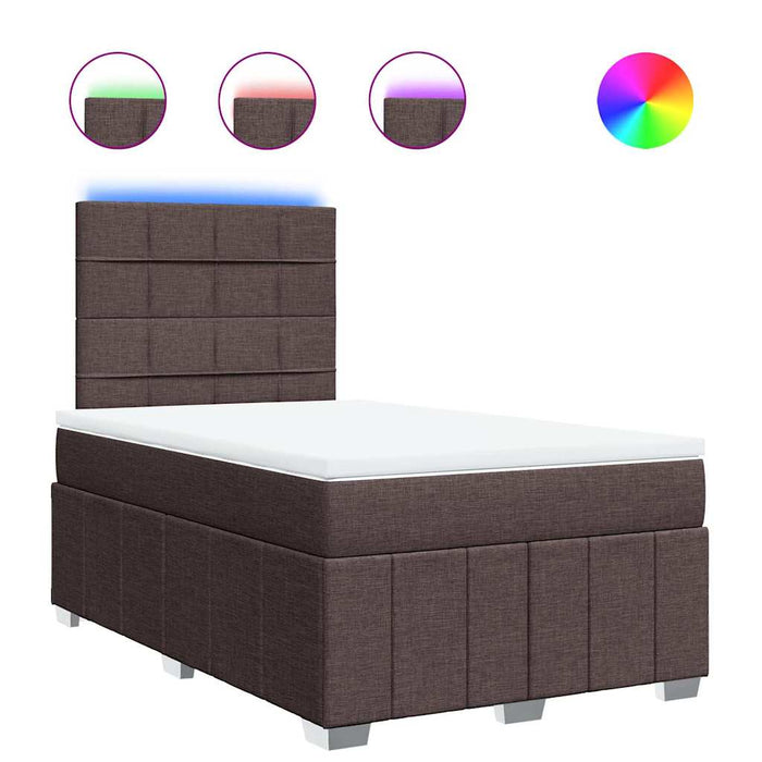 Pat box spring cu saltea, maro închis, 120x190 cm, textil - WALTI WALTI