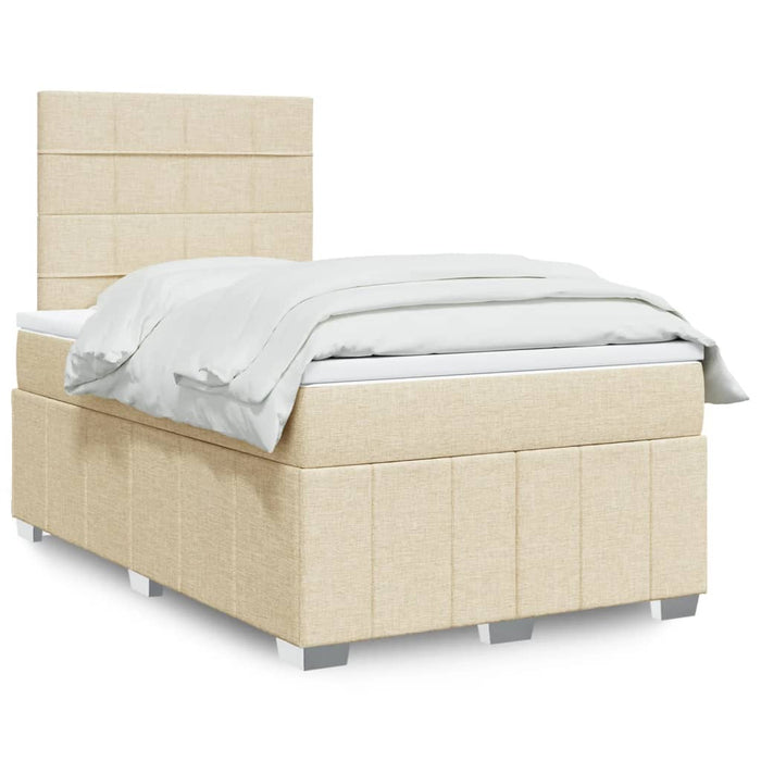 Pat continental cu saltea, crem, 120x190 cm, textil - WALTI WALTI