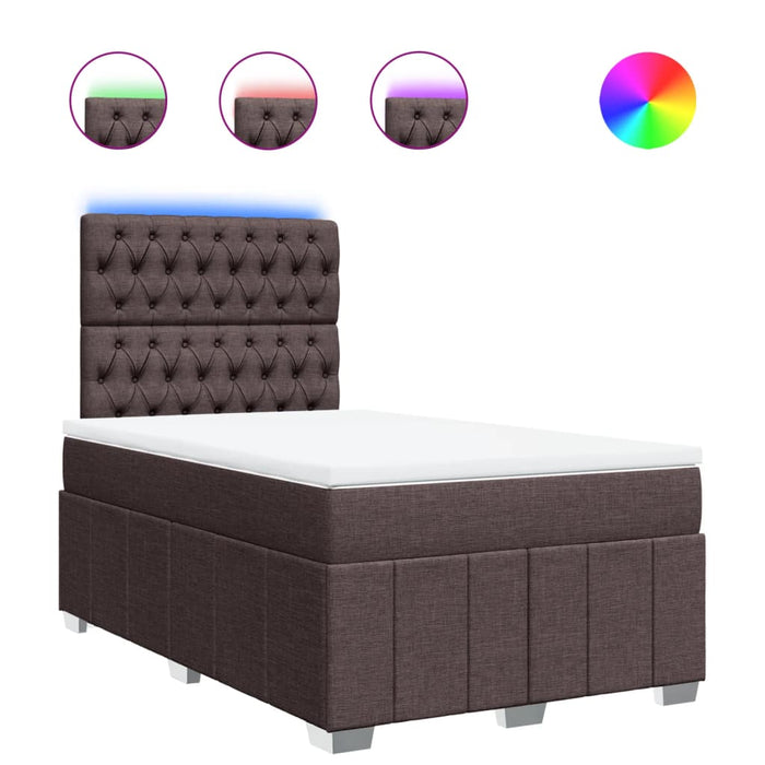 Pat box spring cu saltea, maro închis, 120x190 cm, textil - WALTI WALTI