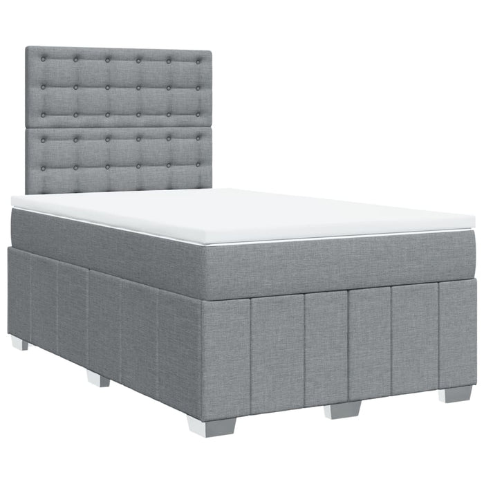 Pat box spring cu saltea, gri deschis, 120x190 cm, textil - WALTI WALTI