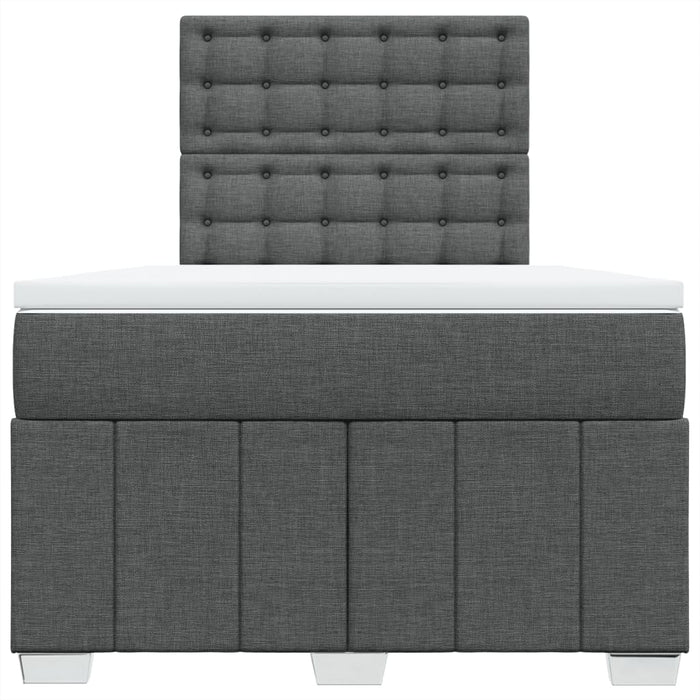 Pat box spring cu saltea, gri închis, 120x190 cm, textil WALTI