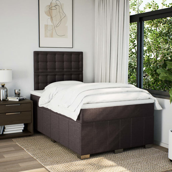 Pat box spring cu saltea, maro închis, 120x190 cm, textil - WALTI WALTI